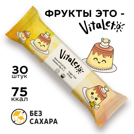 Батончик фруктово-злаковый VitaLeto "Банановый пудинг", 30 шт. х 30 г
